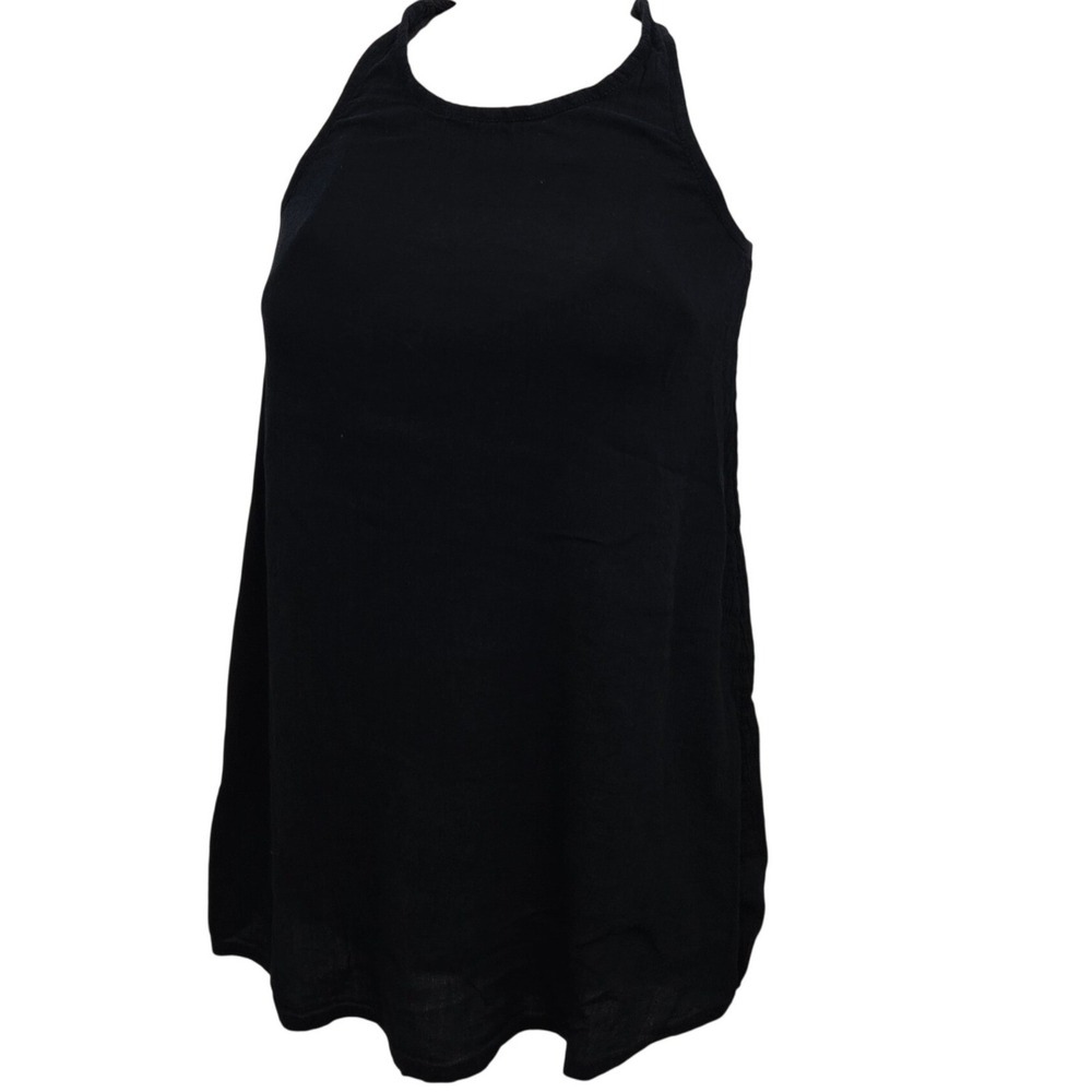 Melrose and Market Gauze Swing Dress Womens XL Black Halter Trapeze Mini‎ SP21